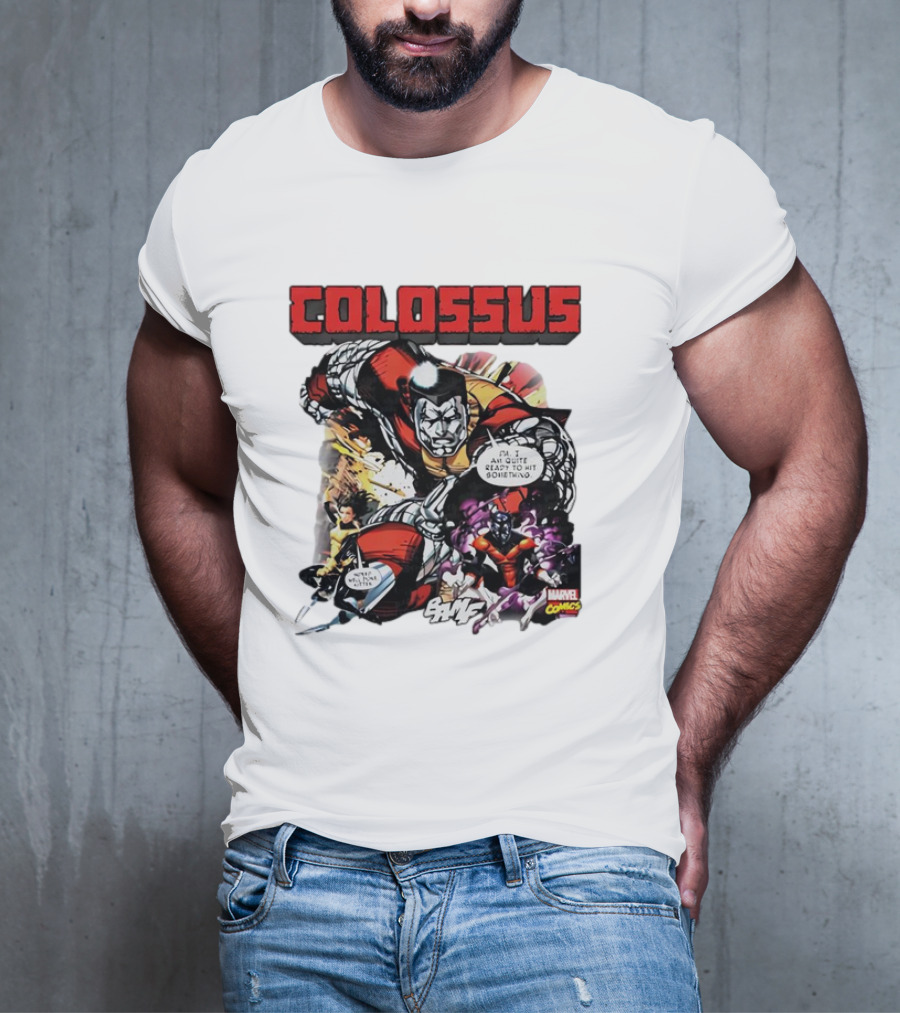Colossus Quite Ready To Hit Something Marvel Comics Action Scene T-Shirt