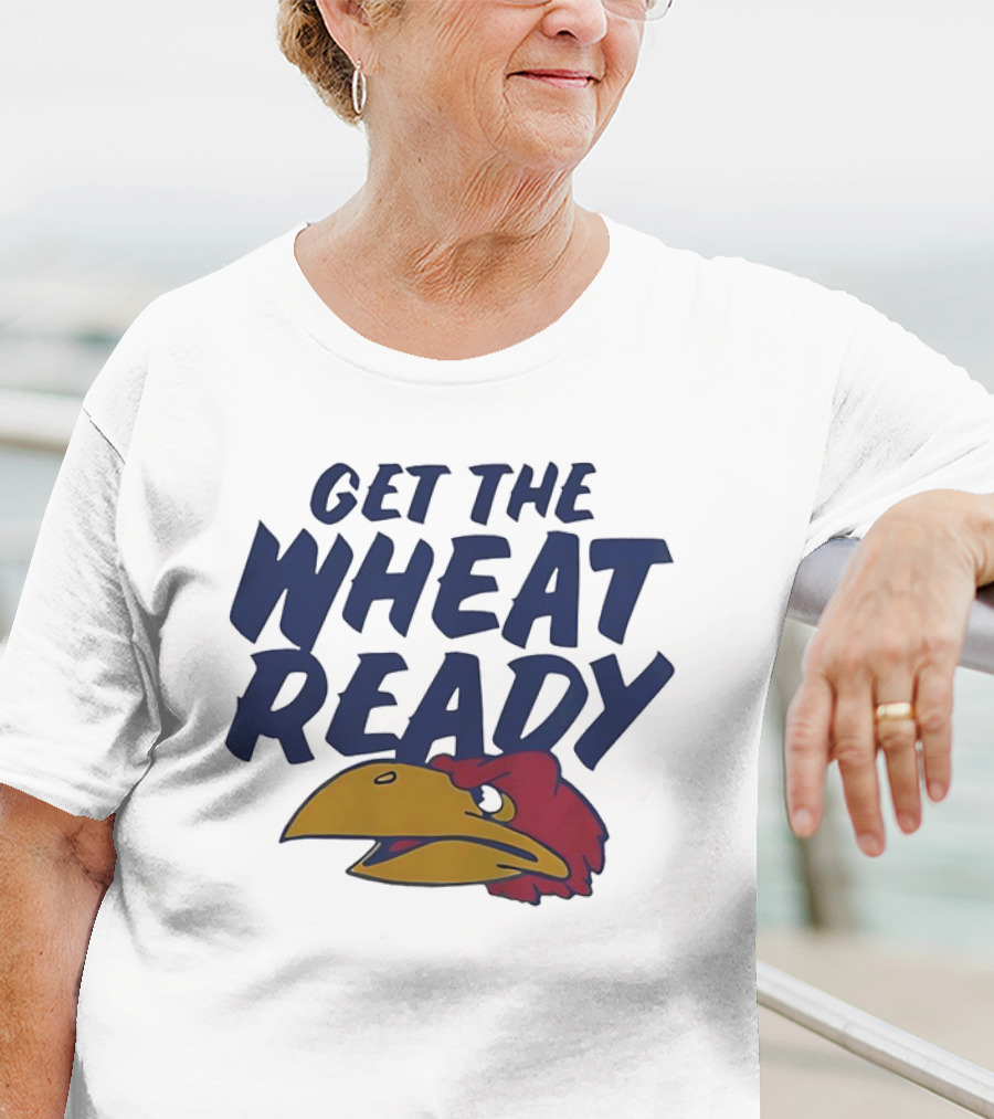 Kansas Jayhawks Get The Wheat Ready Motivational Phrase With Team Mascot T-Shirt