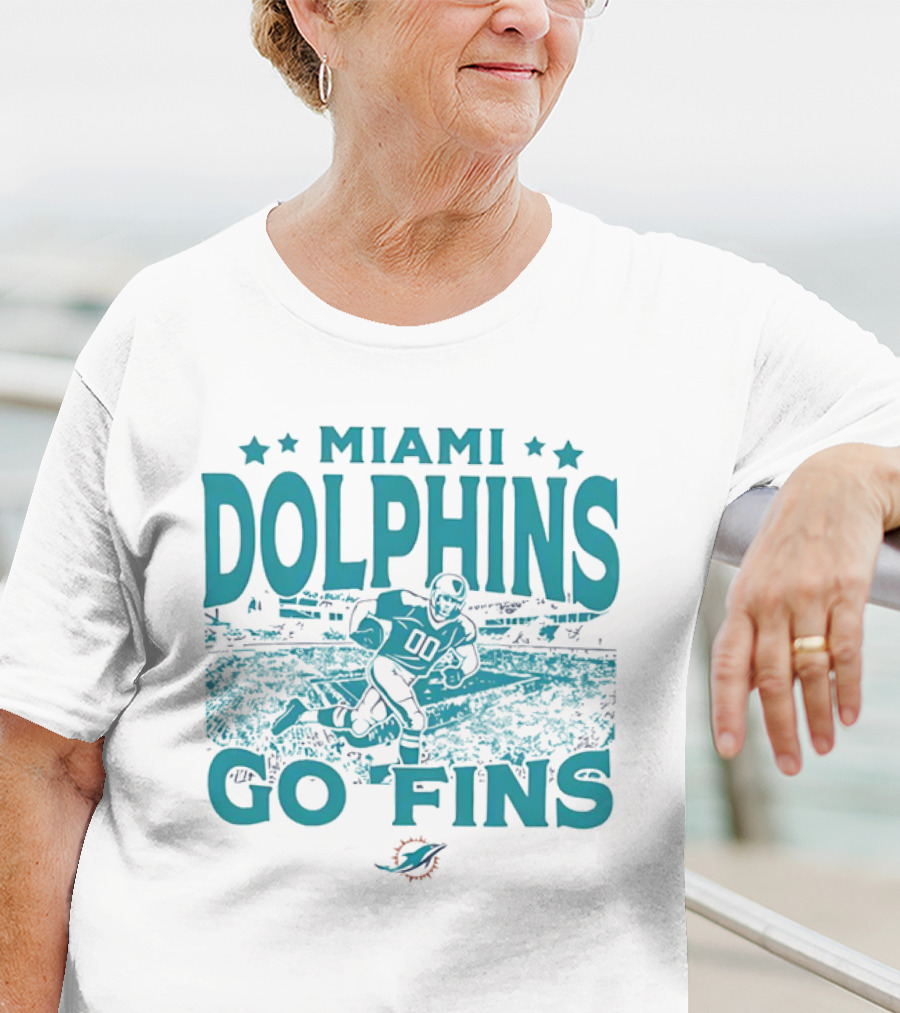 MIAMI DOLPHINS GO FINS Football Player Stadium T-Shirt