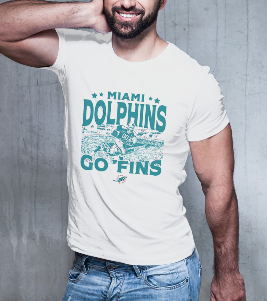 MIAMI DOLPHINS GO FINS Football Player Stadium T-Shirt