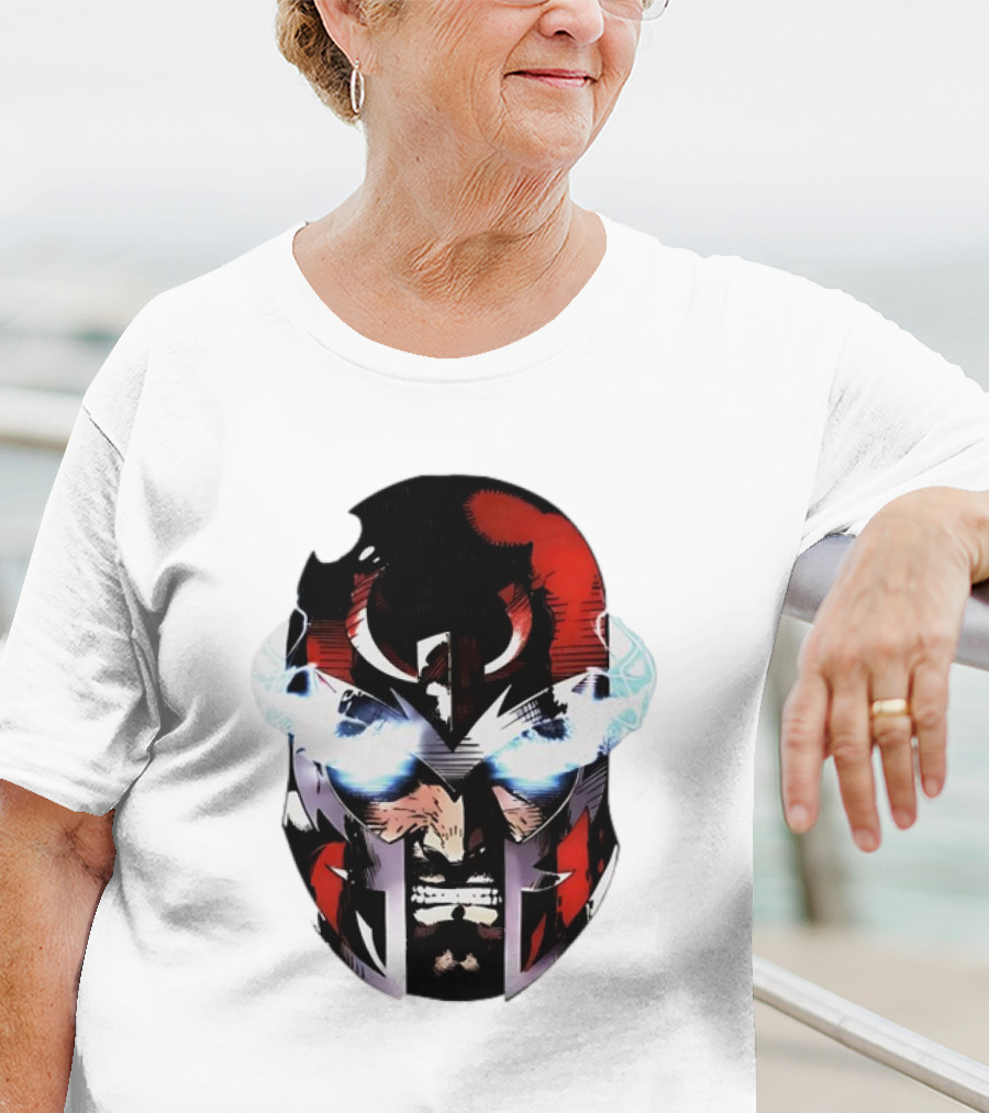 Rare Magneto Big Face Marvel Comic Villain Helmet Power T-Shirt