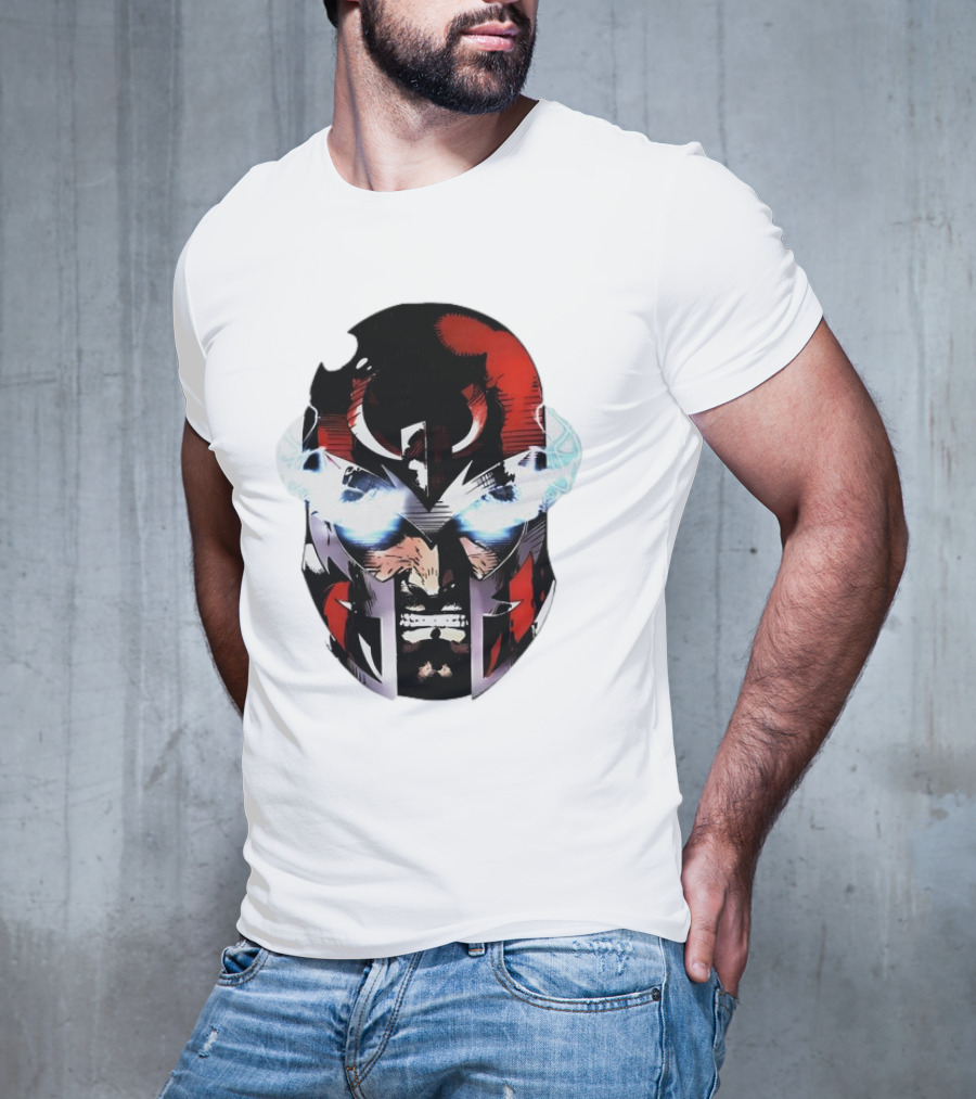 Rare Magneto Big Face Marvel Comic Villain Helmet Power T-Shirt