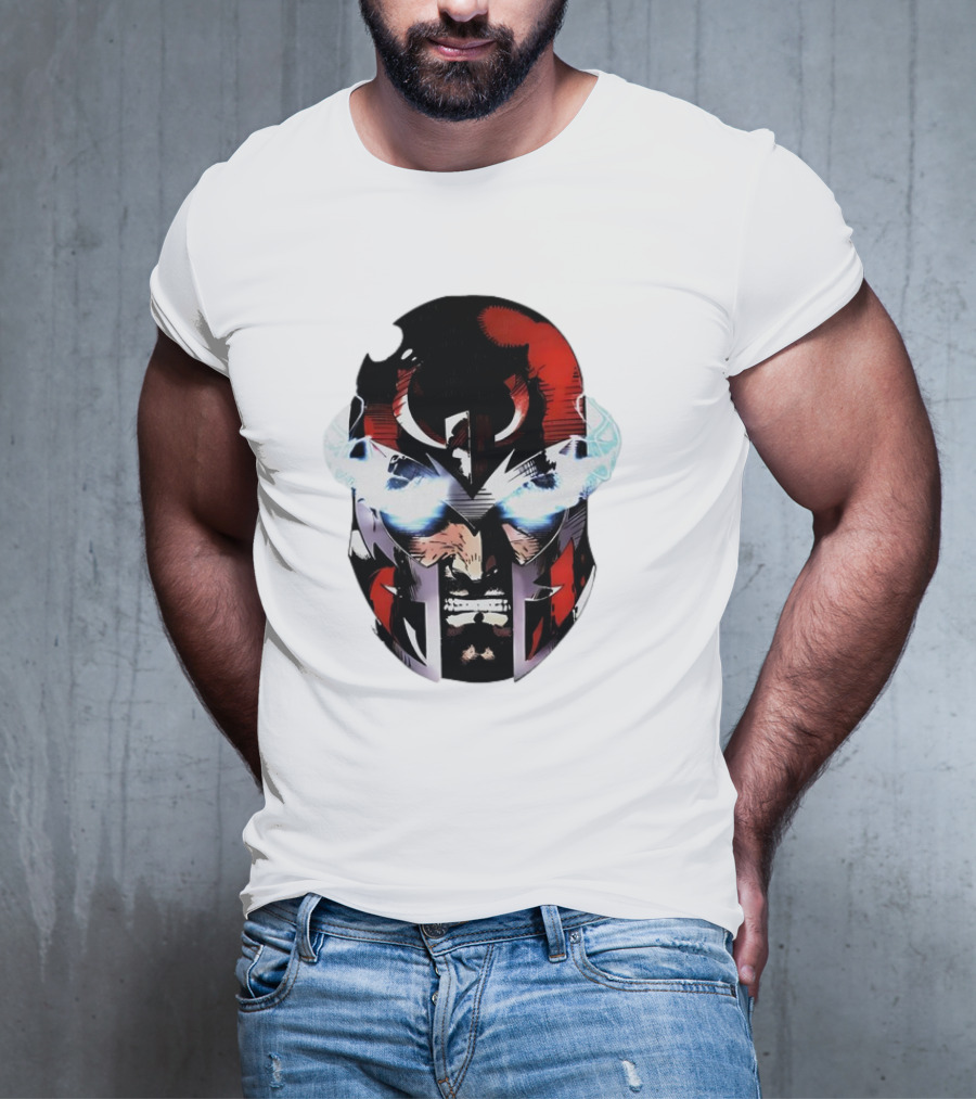 Rare Magneto Big Face Marvel Comic Villain Helmet Power T-Shirt
