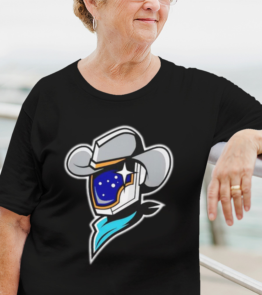 Sugar Land Space Cowboys Bimm Ridder Home Cap Emblem With Starry Helmet And Cowboy Hat T-Shirt