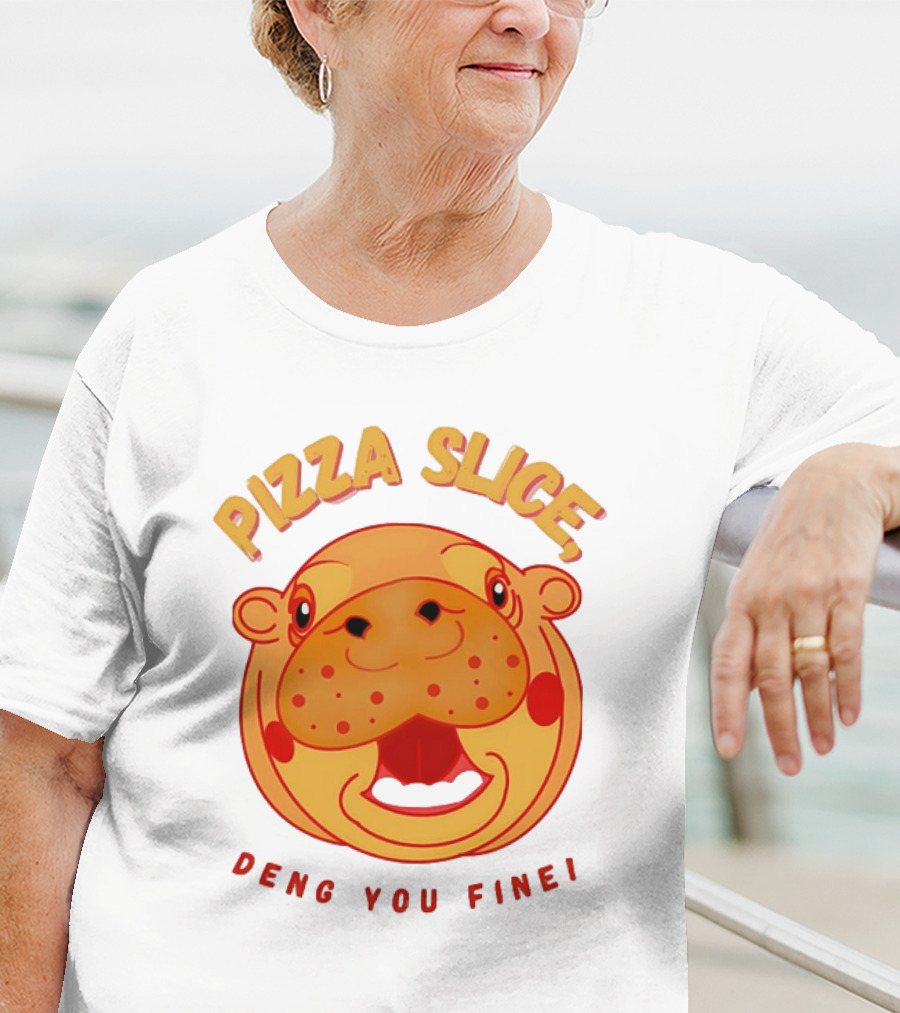 Pizza Slice Deng You Fine Cartoon Character T-Shirt