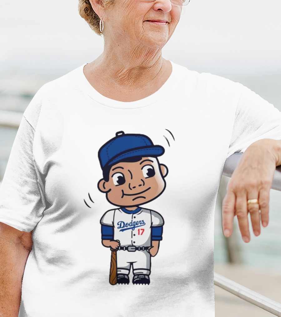 Shohei Ohtani Dodgers 17 Cartoon Bobblehead T-Shirt