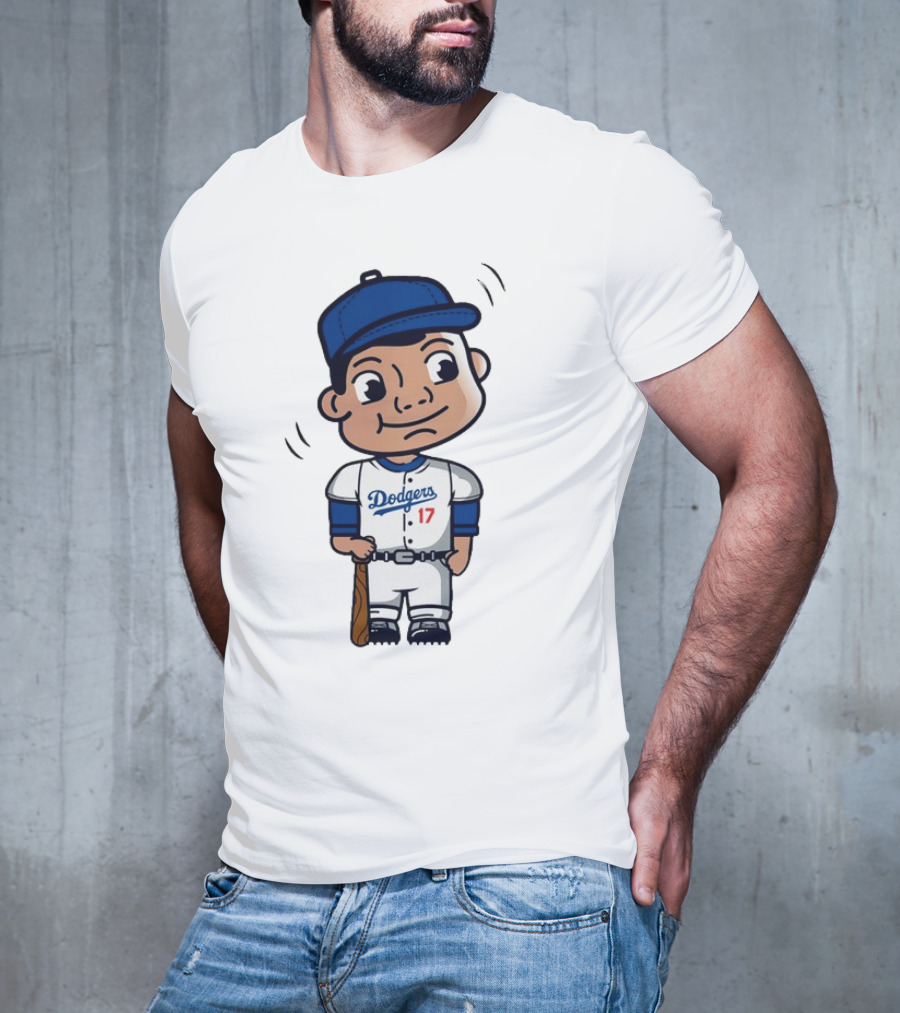 Shohei Ohtani Dodgers 17 Cartoon Bobblehead T-Shirt