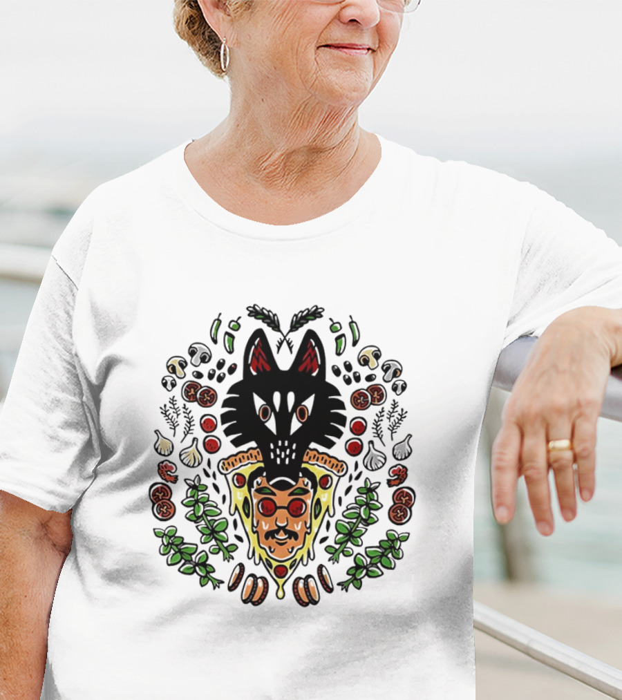Wolf Pizza John Ingredients Art Pizza Wolf T-Shirt