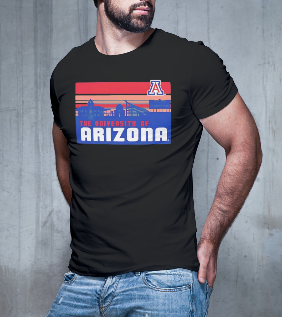 Arizona Wildcats University Of Arizona Skyline Retro T-Shirt