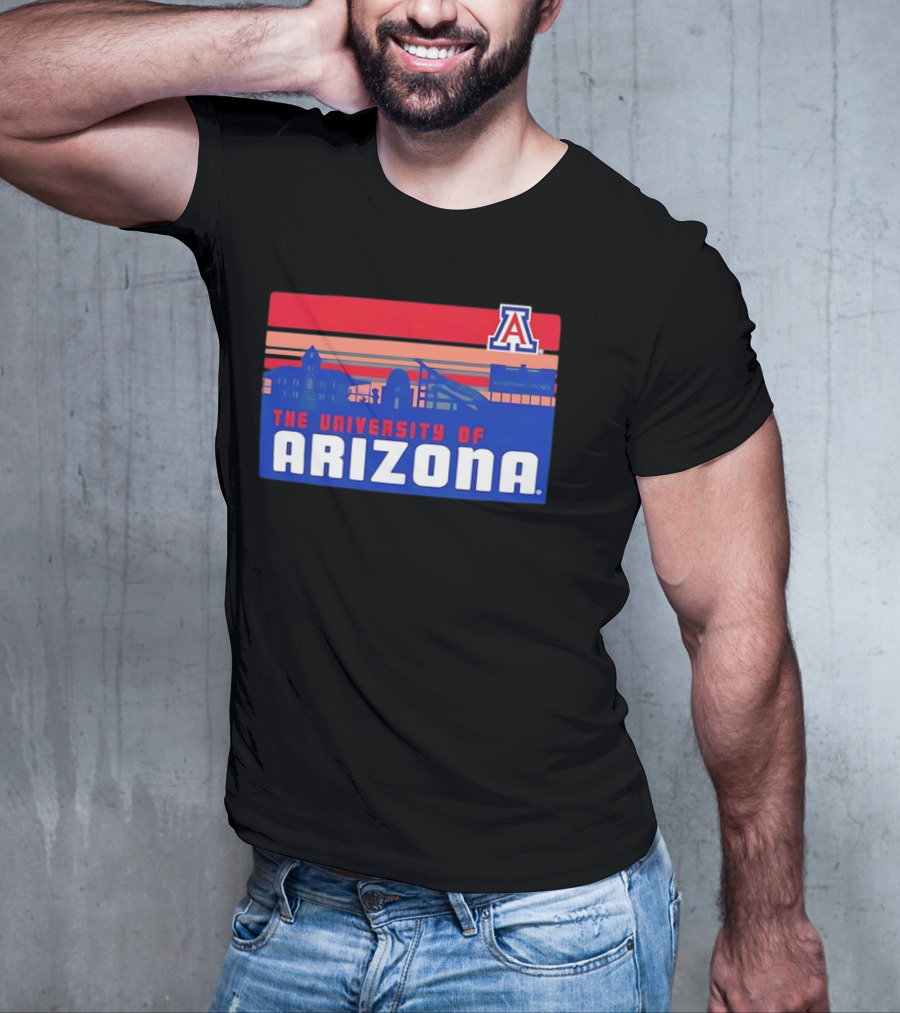 Arizona Wildcats University Of Arizona Skyline Retro T-Shirt