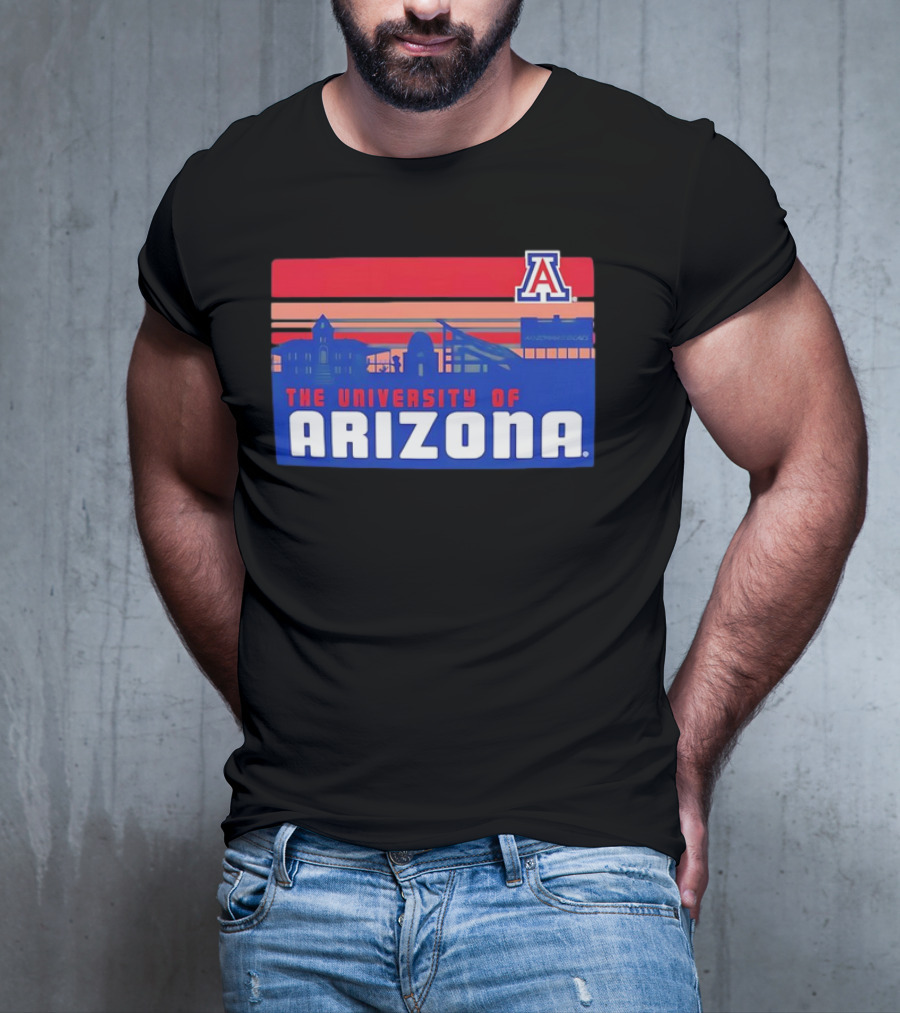 Arizona Wildcats University Of Arizona Skyline Retro T-Shirt