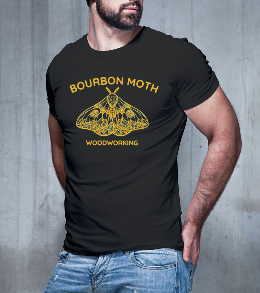 Bourbon Moth Woodworking Intricate Moth T-Shirt