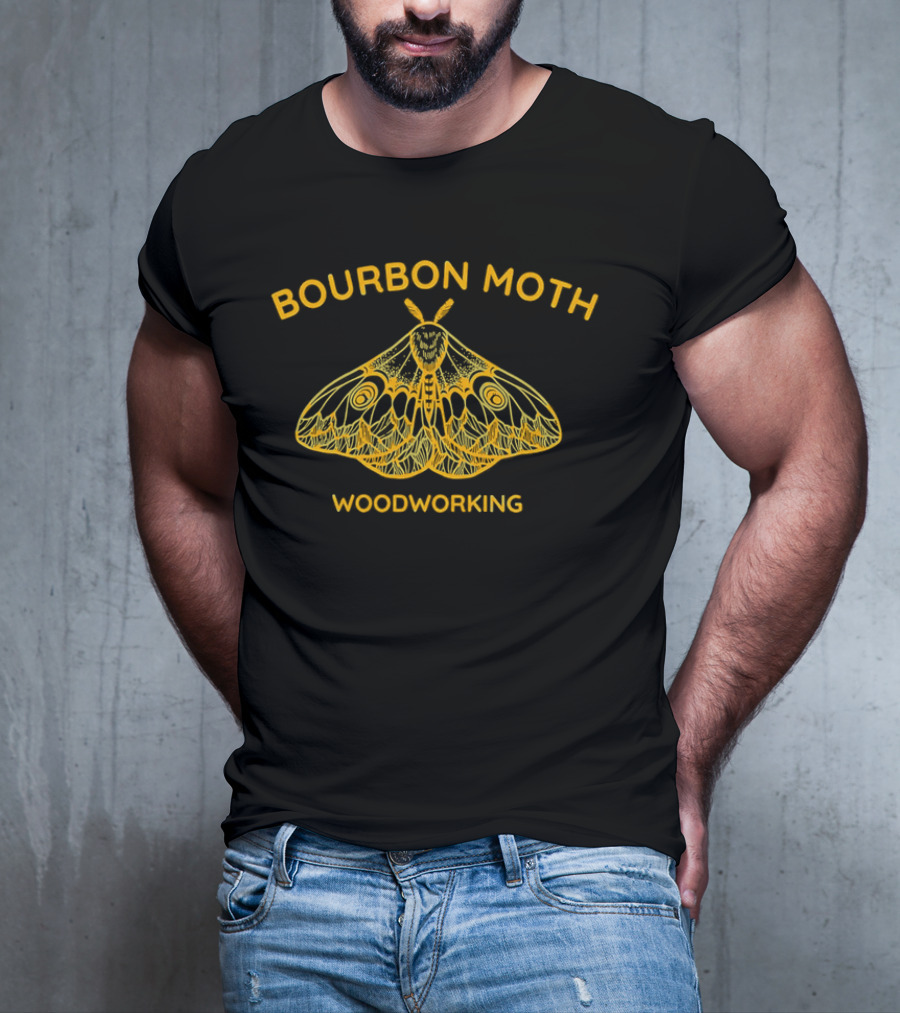 Bourbon Moth Woodworking Intricate Moth T-Shirt