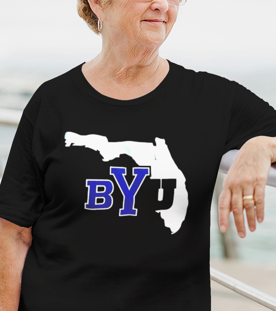 BYU Logo Over Florida Map T-Shirt