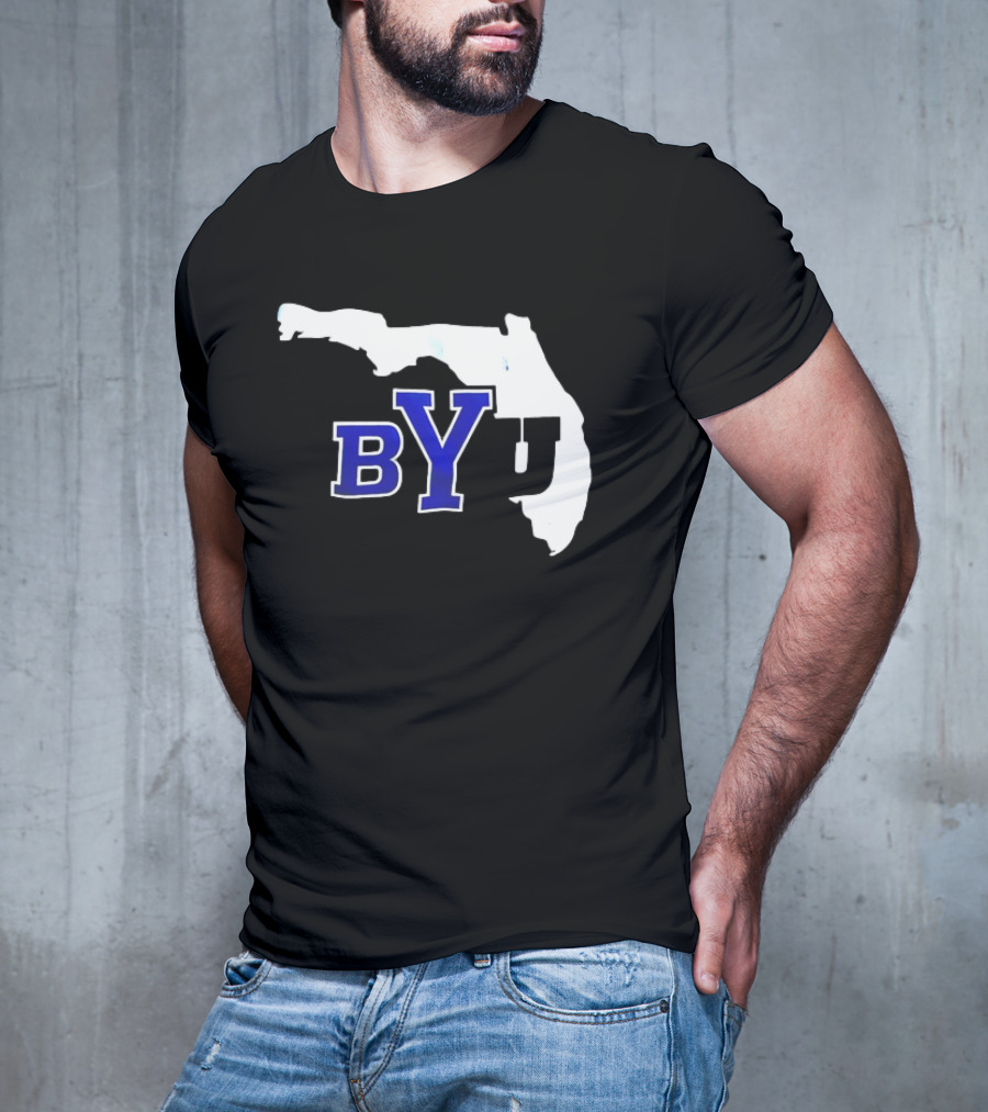BYU Logo Over Florida Map T-Shirt