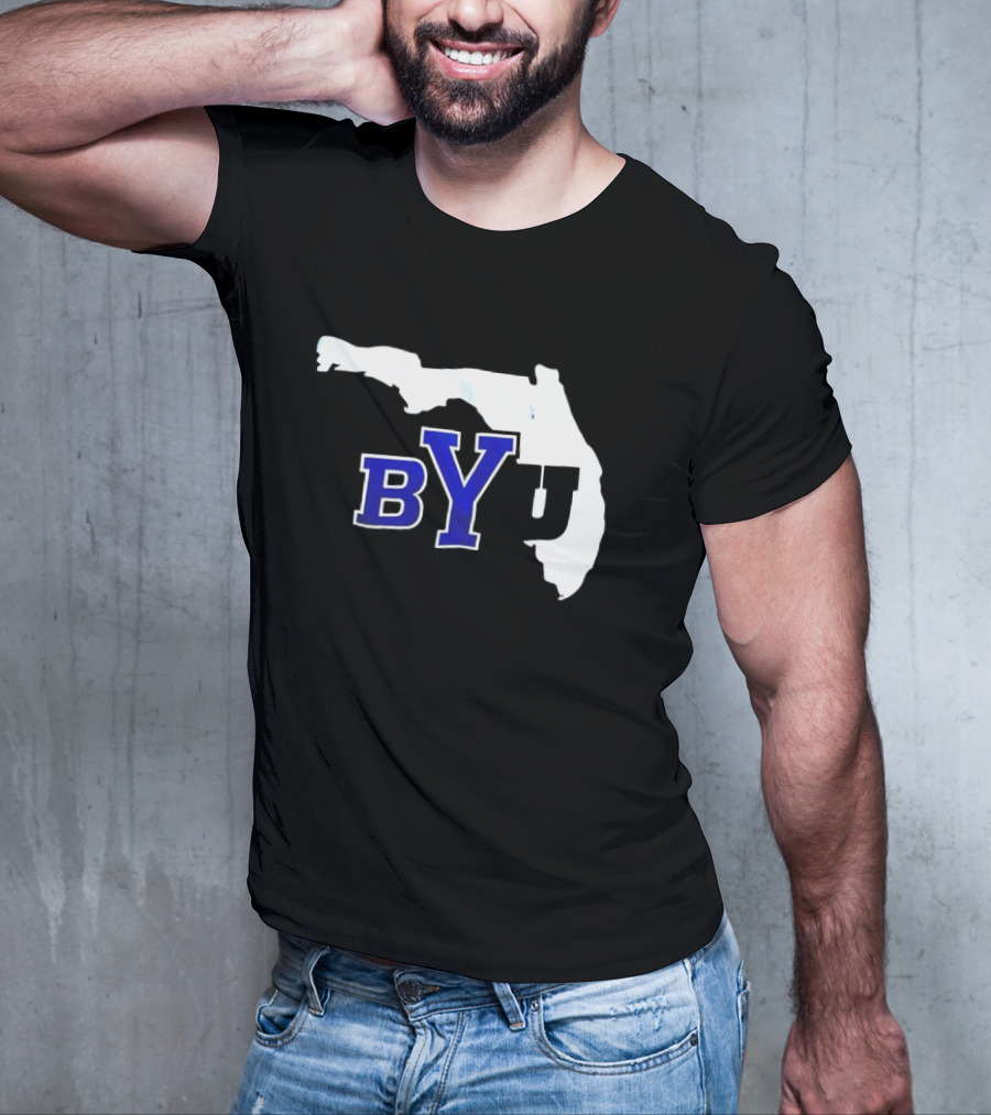 BYU Logo Over Florida Map T-Shirt