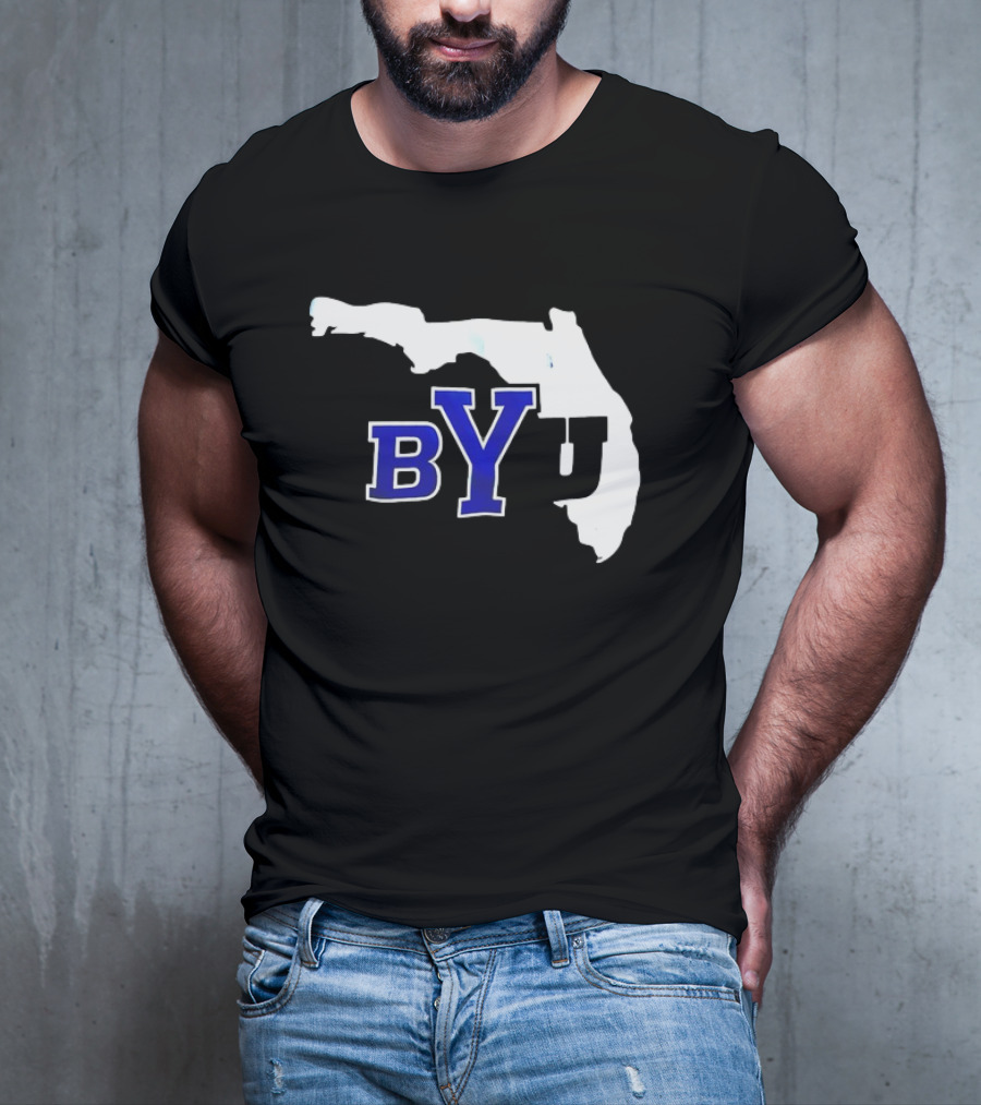 BYU Logo Over Florida Map T-Shirt