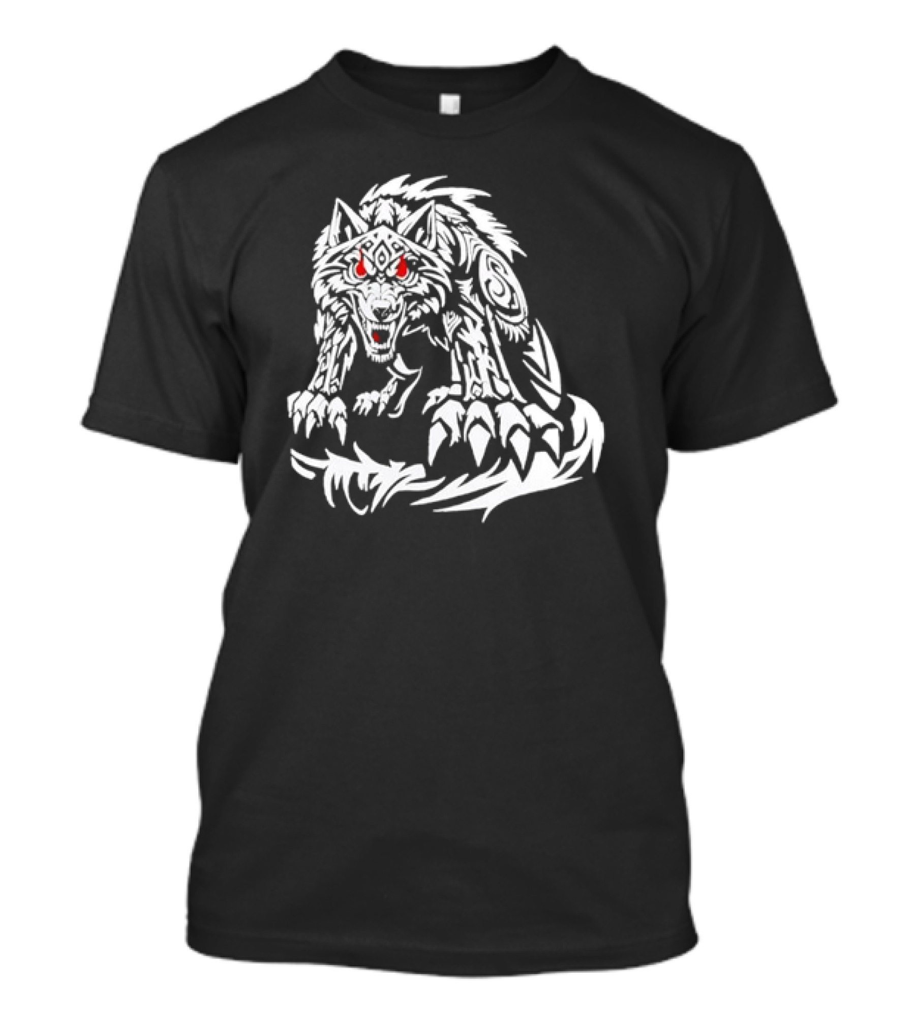 Jacob Fatu Wolf Classic Tribal Red Eyes T-Shirt