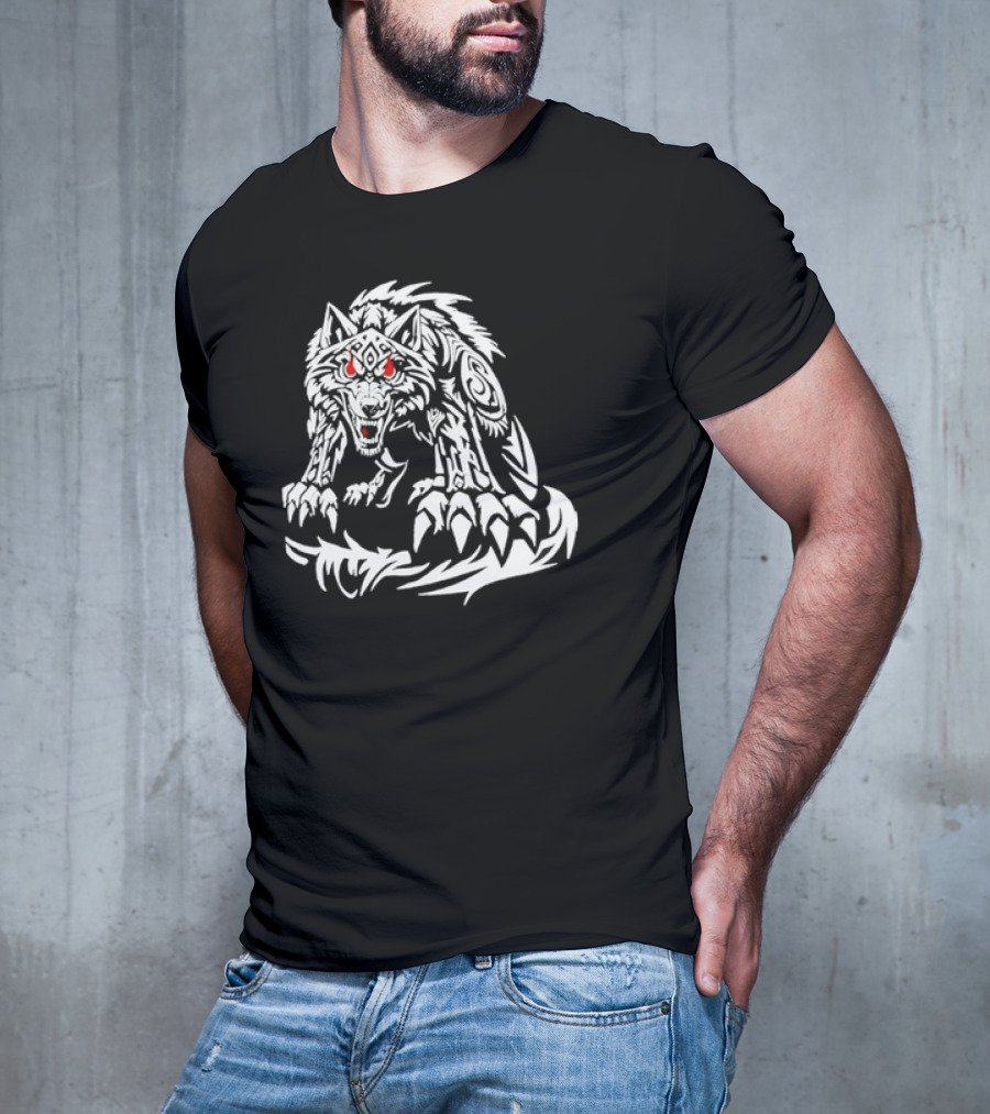 Jacob Fatu Wolf Classic Tribal Red Eyes T-Shirt