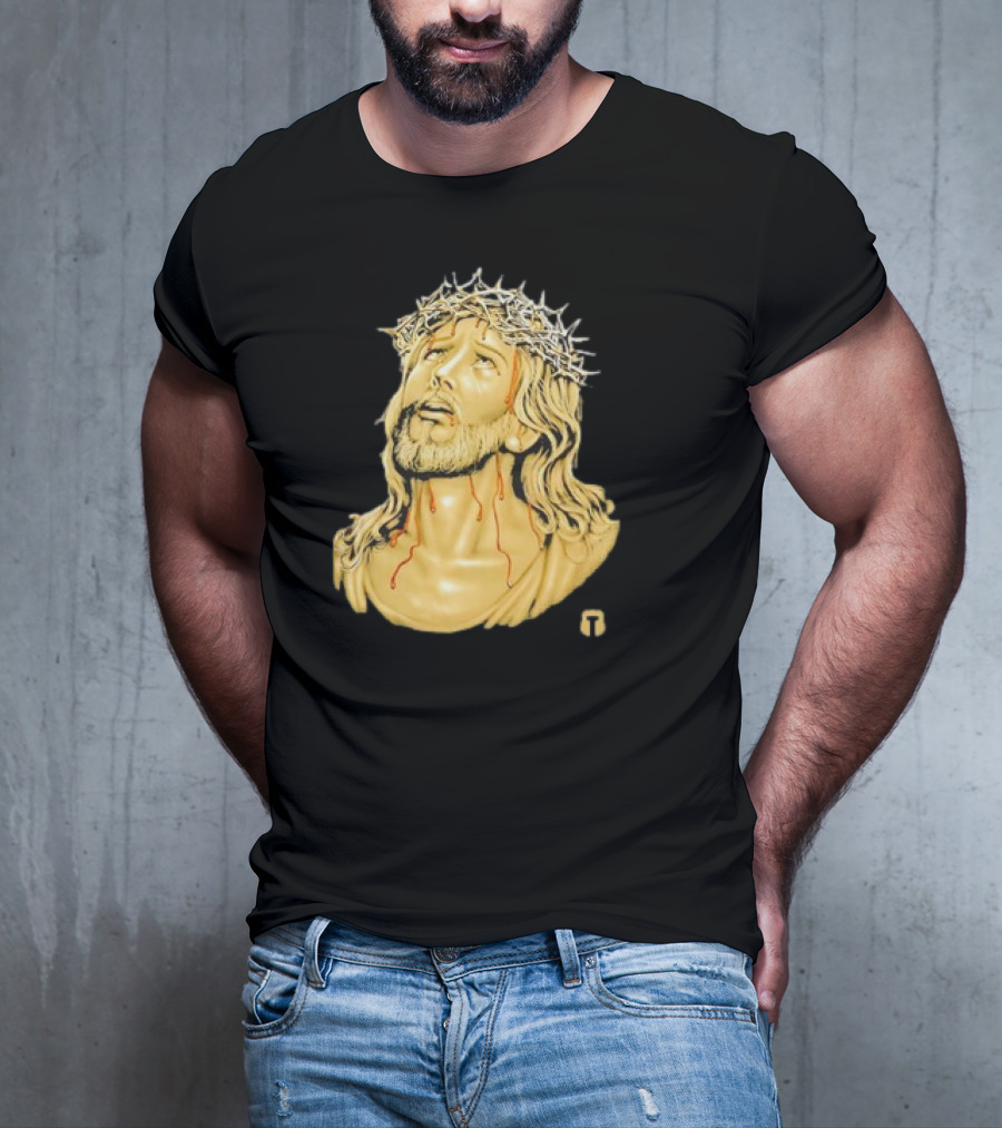 Our Lord Jesus Christ With Crown Of Thorns And Drops Of Blood T-Shirt