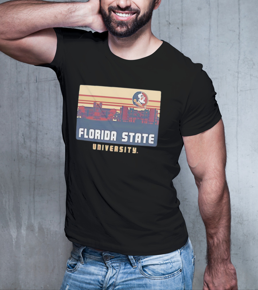 Florida State University Seminoles Campus Skyline Retro T-Shirt