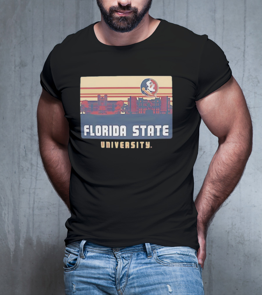 Florida State University Seminoles Campus Skyline Retro T-Shirt