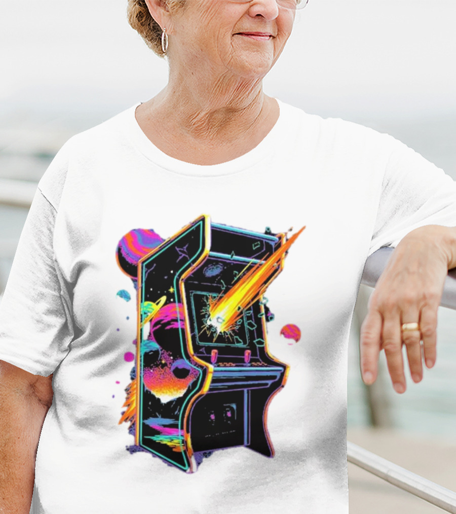 Arcade Nebula Intotheam Cosmic Retro Explosion T-Shirt