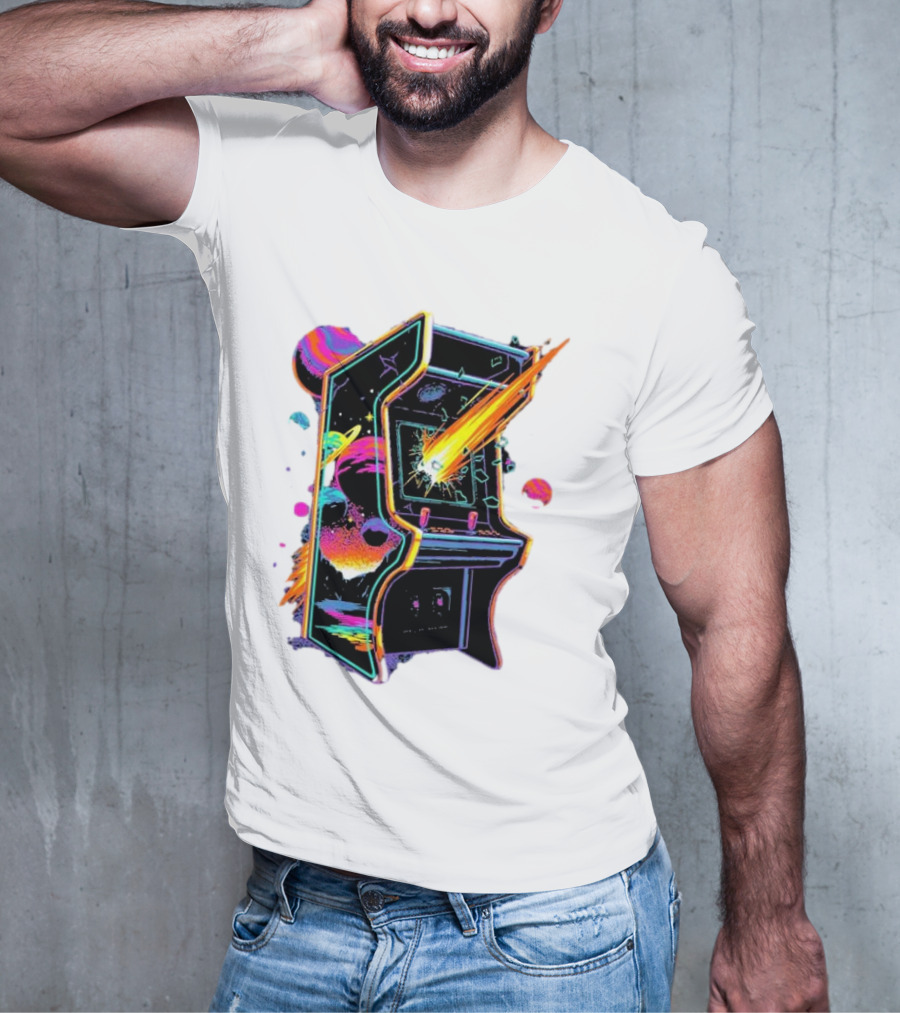 Arcade Nebula Intotheam Cosmic Retro Explosion T-Shirt