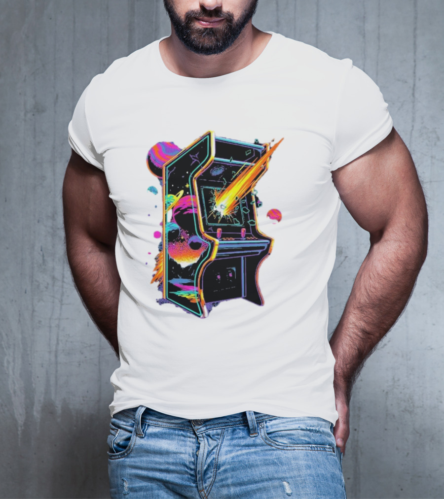 Arcade Nebula Intotheam Cosmic Retro Explosion T-Shirt