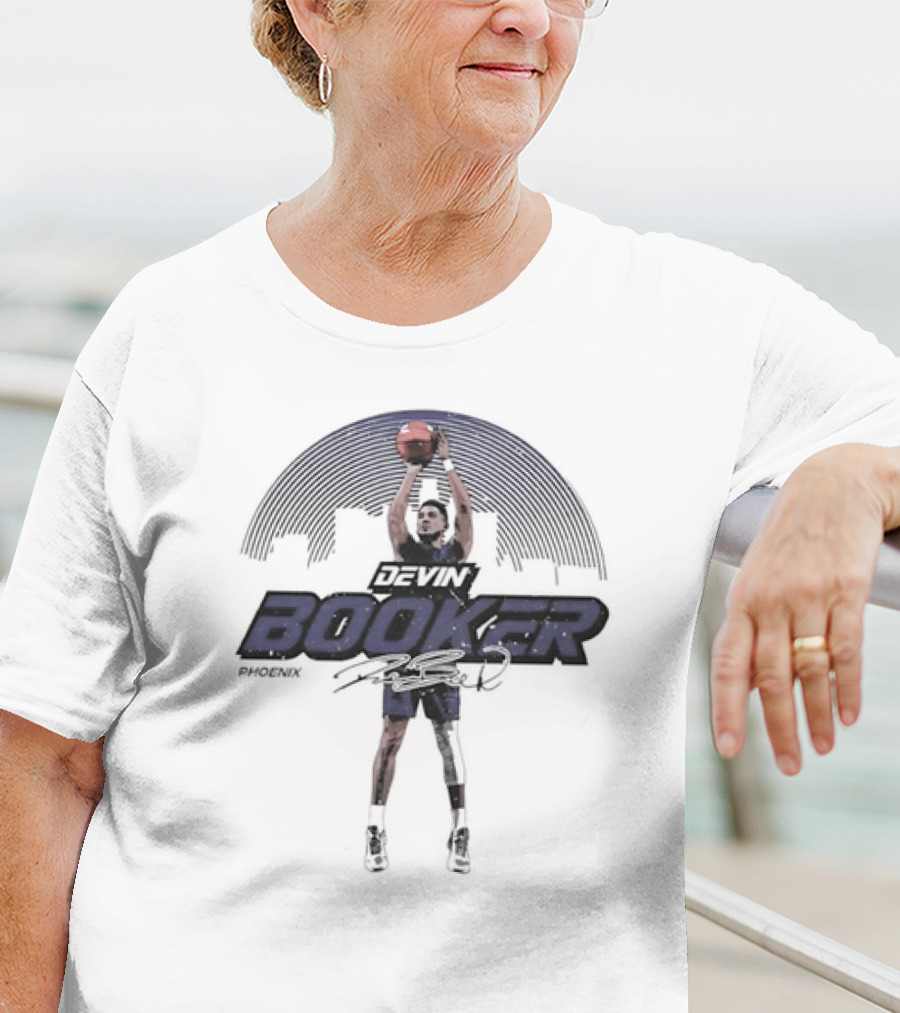 Devin Booker Phoenix Skyline Basketball Signature T-Shirt