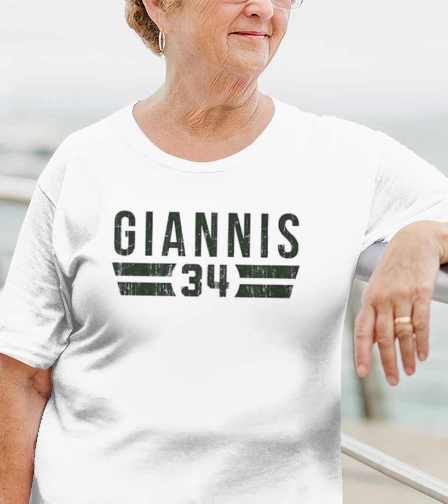 Giannis 34 Milwaukee Font Basketball T-Shirt