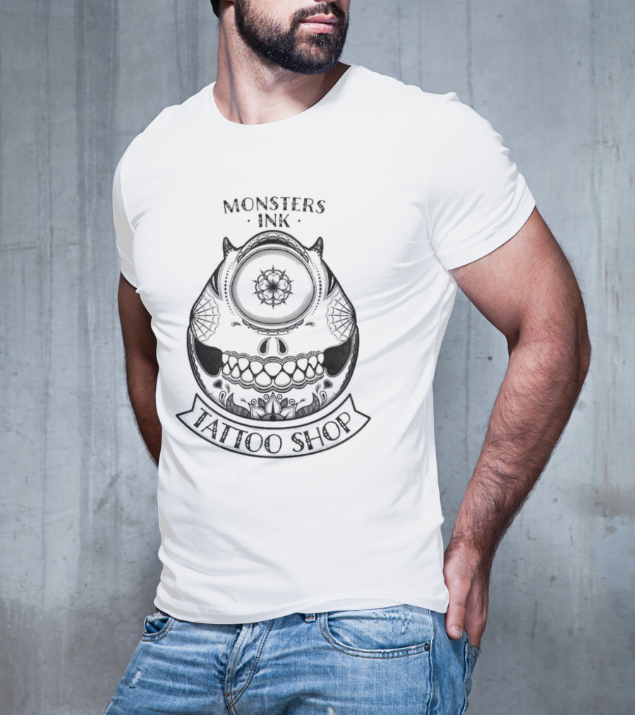 Monsters Ink Mike Tattoo Shop Cyclops Skull T-Shirt
