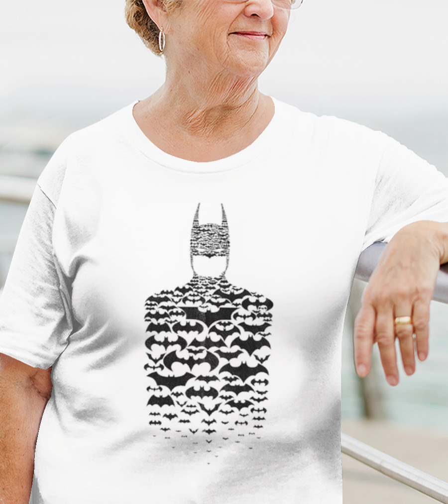 Rising Batman Symbol Silhouette With Bats T-Shirt