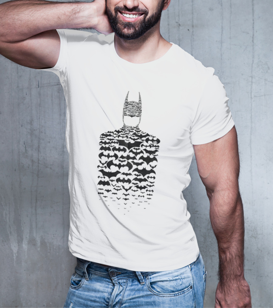Rising Batman Symbol Silhouette With Bats T-Shirt