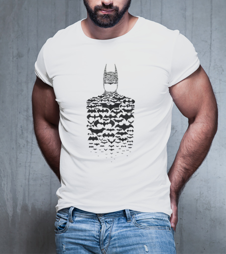 Rising Batman Symbol Silhouette With Bats T-Shirt