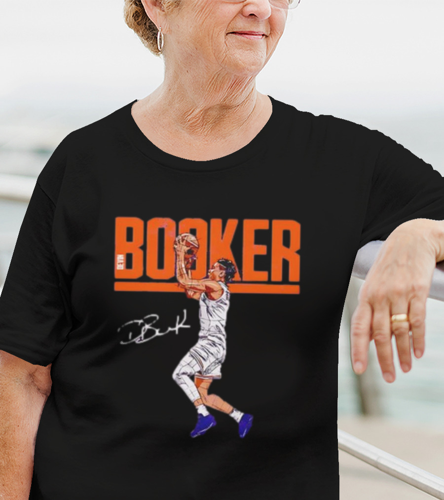 Booker Basketball Action With Signature T-Shirt