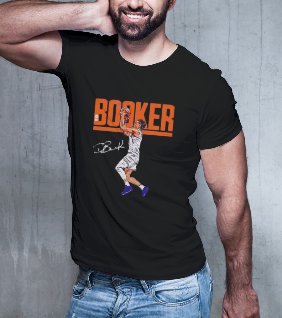 Booker Basketball Action With Signature T-Shirt