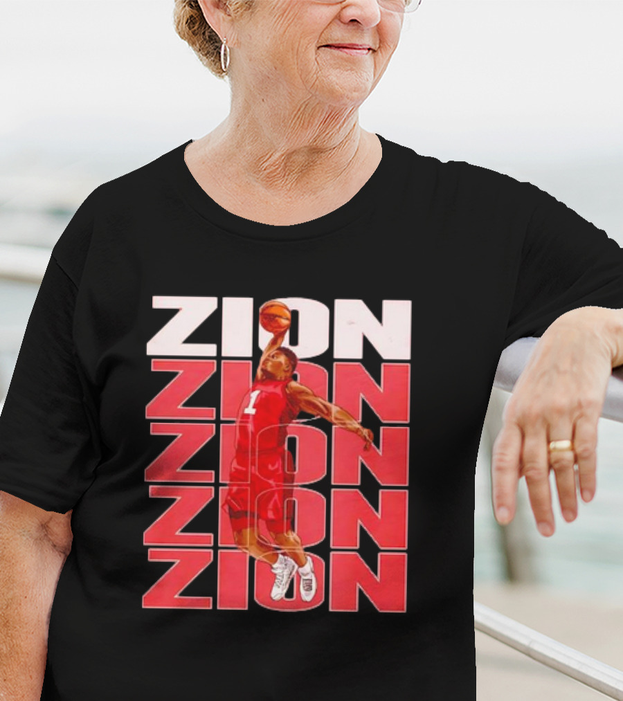 Zion Williamson Basketball Dunk Red Repeat T-Shirt