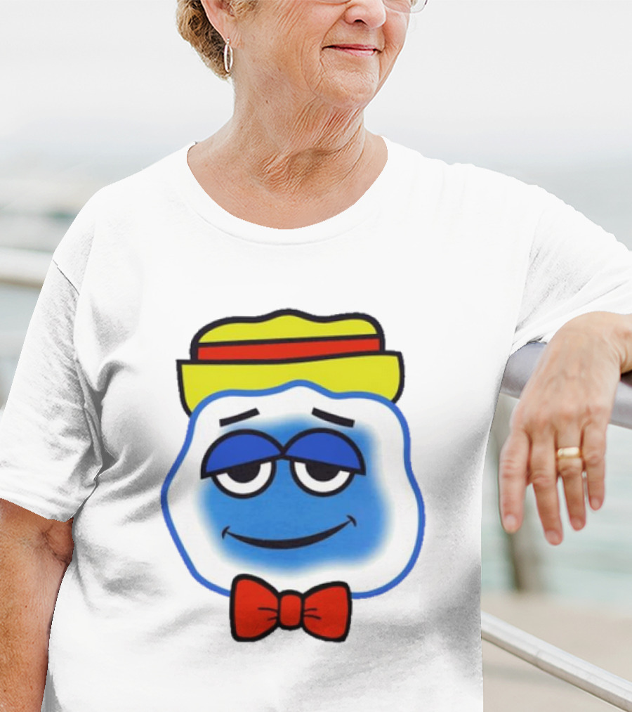 Blooo Ice Cartoon Face With Yellow Hat And Red Bowtie Cute T-Shirt