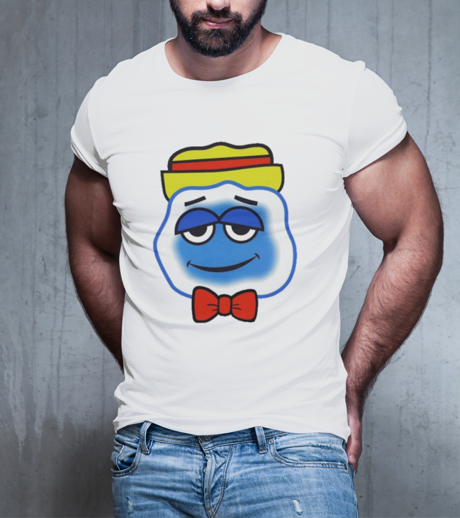 Blooo Ice Cartoon Face With Yellow Hat And Red Bowtie Cute T-Shirt