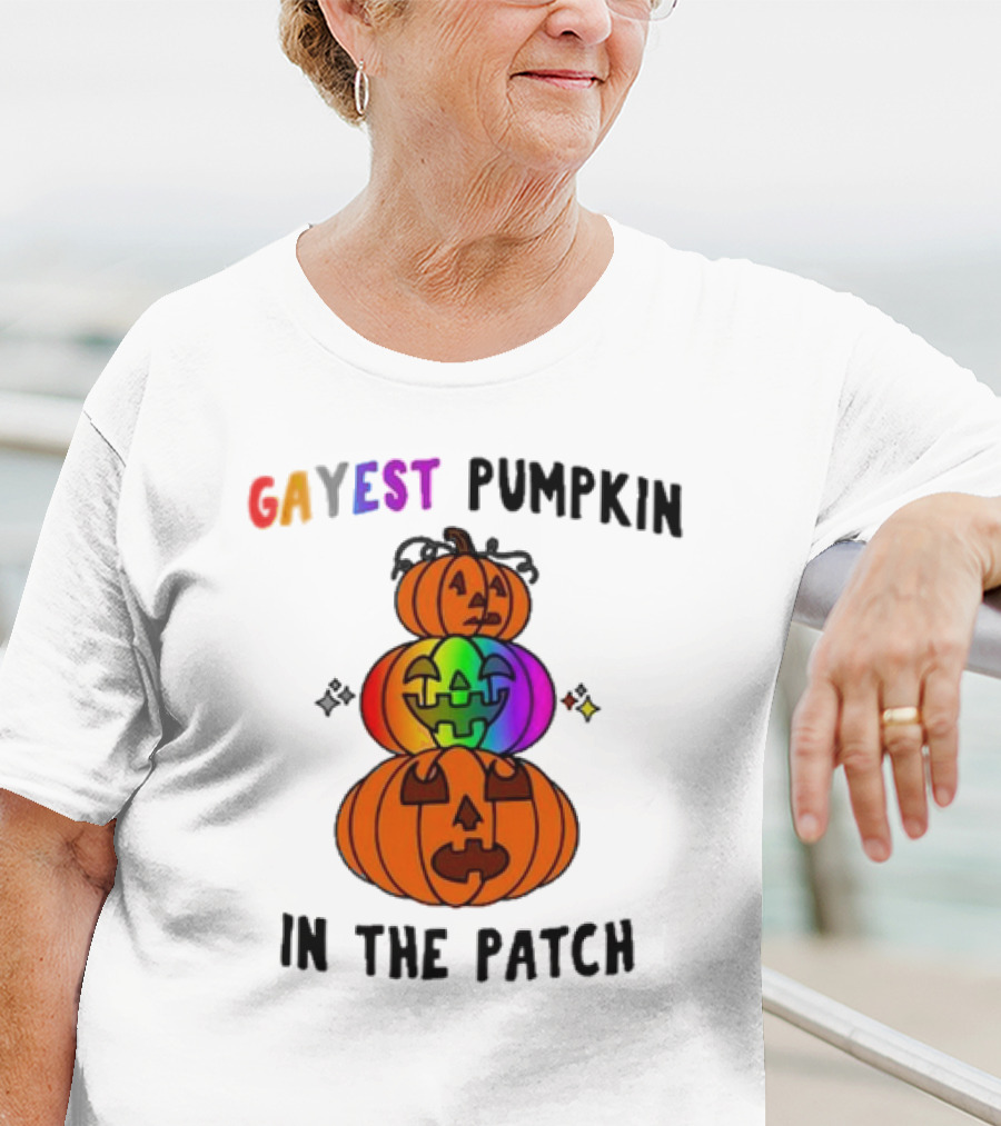 Gayest Pumpkin In The Patch Rainbow Jack-O'-Lanterns T-Shirt