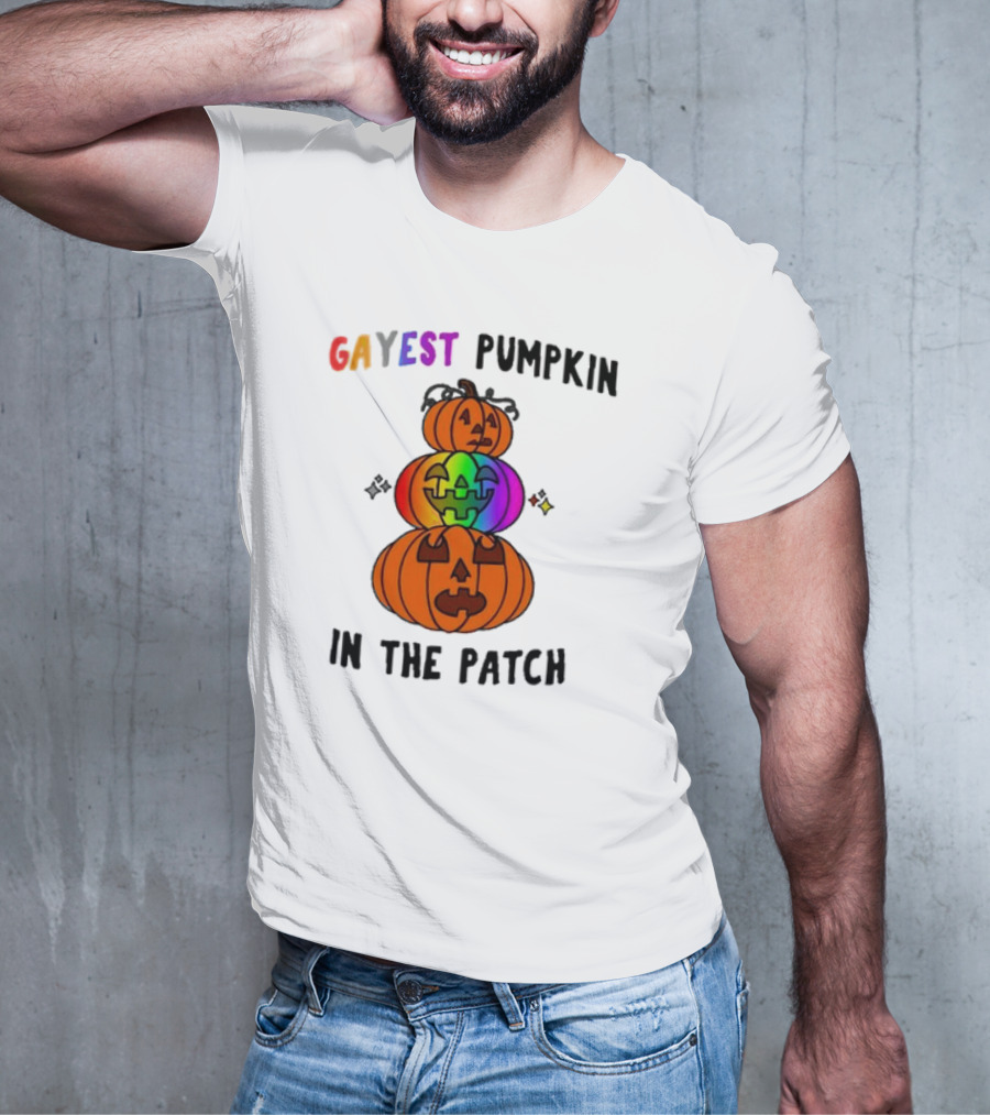 Gayest Pumpkin In The Patch Rainbow Jack-O'-Lanterns T-Shirt