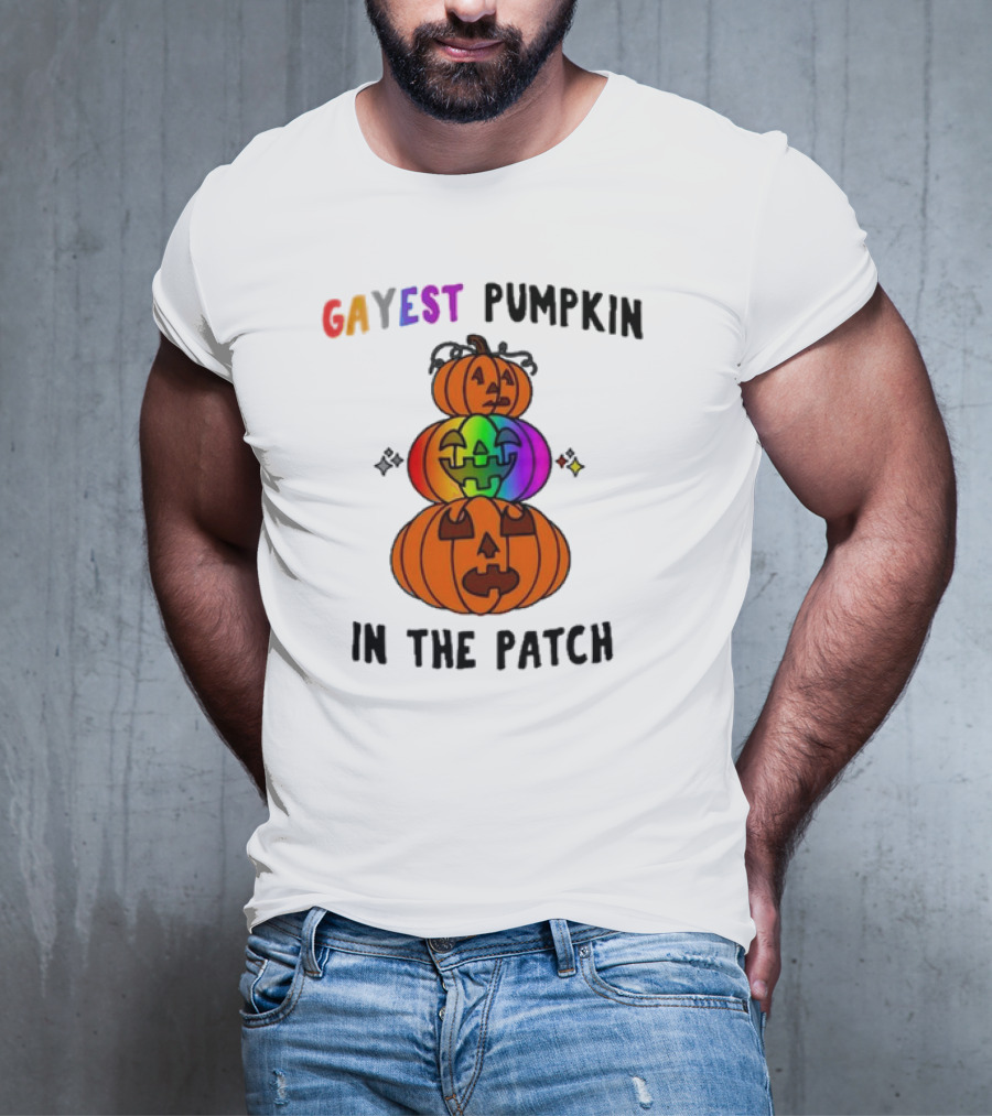 Gayest Pumpkin In The Patch Rainbow Jack-O'-Lanterns T-Shirt