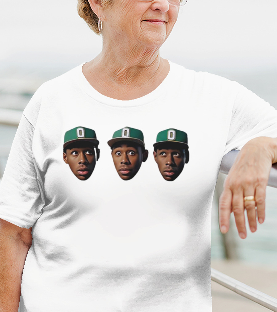 Mystic Tylers Three Faces Green Hat Iconic Expressions T-Shirt