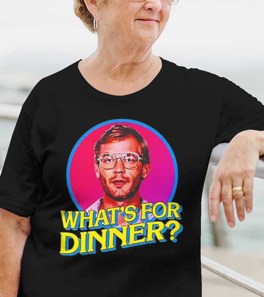 Jeffrey Dahmer What's For Dinner Retro Style Vintage Glasses Circle T-Shirt