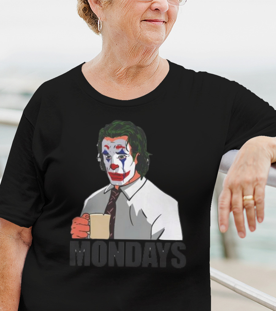 Joker Clown Drinking Coffee Mondays Mood T-Shirt