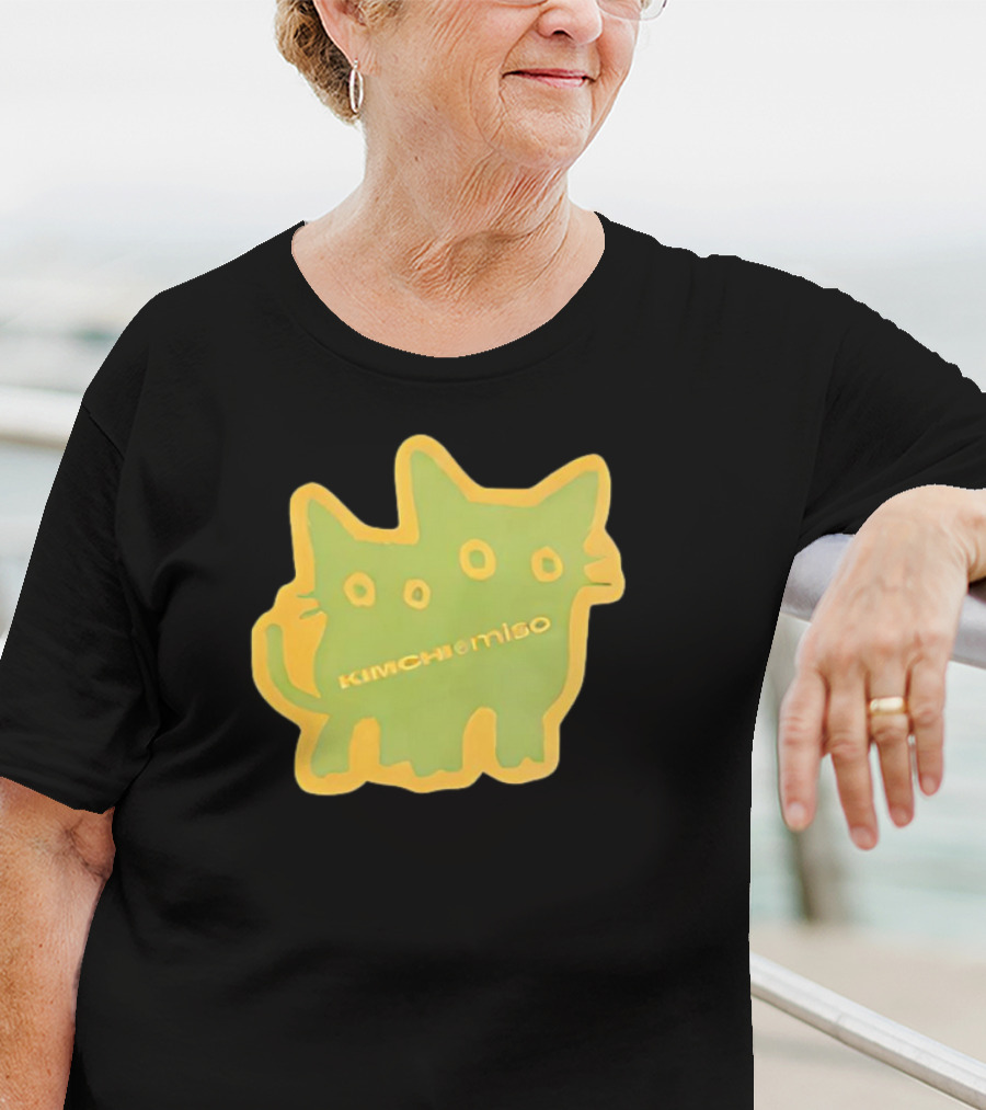 Kimchi And Miso Collection Twins Chenille Neon Cat Patch T-Shirt