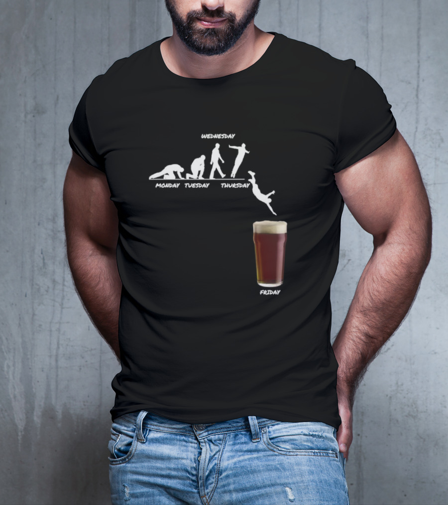 Monday Tuesday Wednesday Thursday Friday Evolution Meme T-Shirt