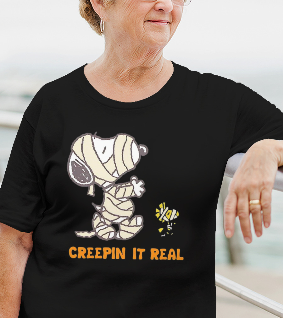 Peanuts Snoopy And Woodstock Mummy Creepin’ It Real T-Shirt