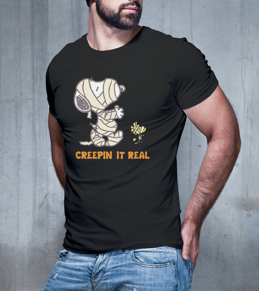 Peanuts Snoopy And Woodstock Mummy Creepin’ It Real T-Shirt